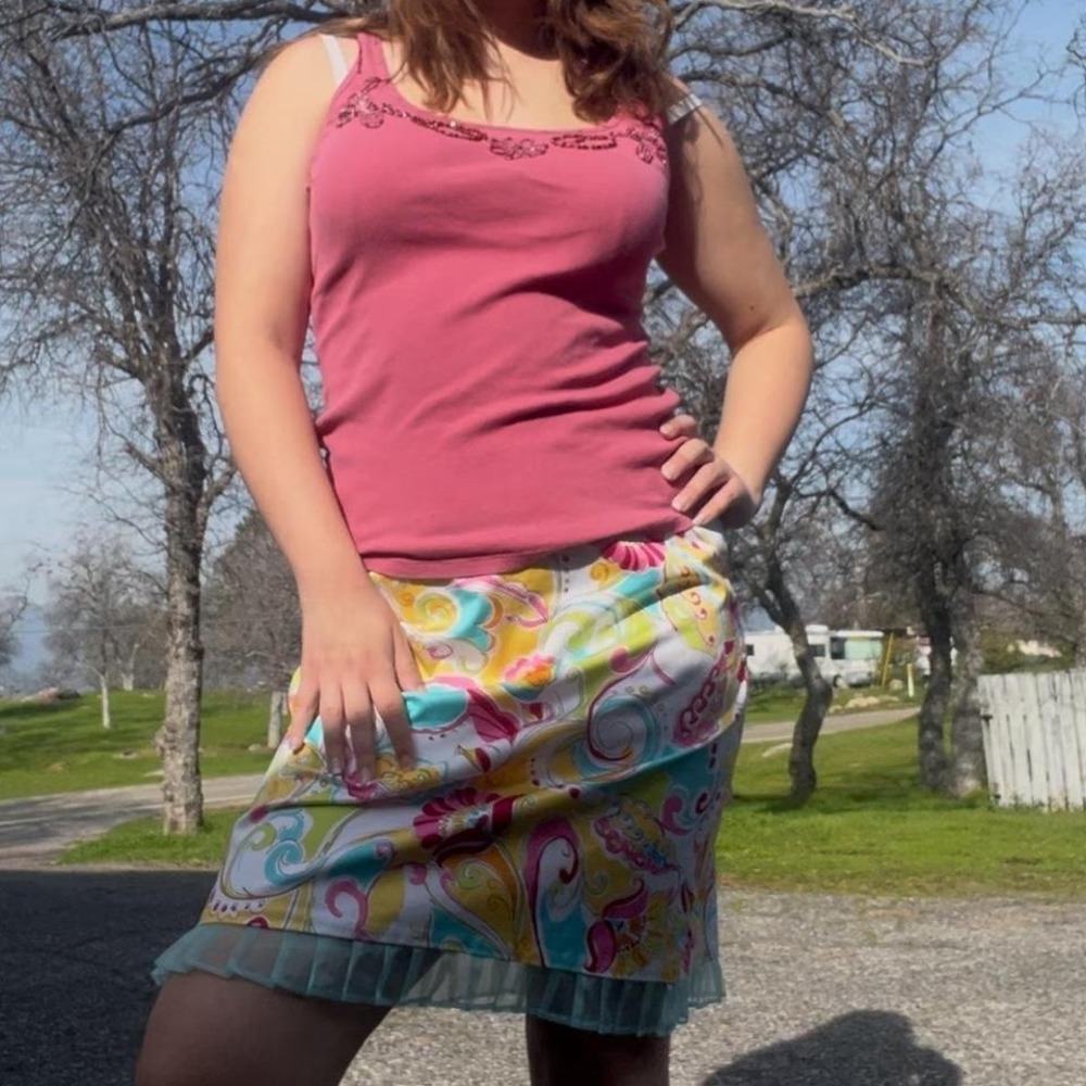 Sangrio vintage early 2000s y2k girly summer spring fairycore mini skirt size 12
